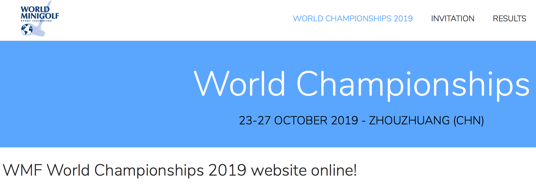 Bedoel Conjugeren geweld WMF World Championships 2019 website online!